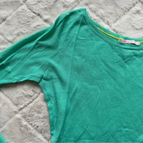 Victoria's Secret | Teal Long Sleeve Ribbed Cuff Sweater | Size Extra Small - Picture 4 of 10